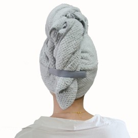 Chloven Jumbo Large Microfiber Hair Towel Wrap for Women,Anti Frizz Hair Drying Towel with Elastic Strap,Super Absorbent,Ultra-Soft Extra Large Hair Wrap Towels,Fast Drying Hair Turbans for Wet Hair