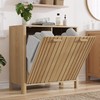 Double Tilt Out Laundry Hamper Cabinet, 11.8 Gallon Gradien Fluted