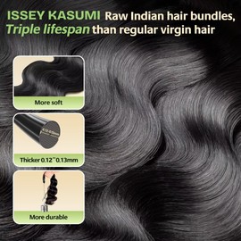 Paquetes de cabello humano indio crudo ISSEY KASUMI, triple de vida útil que el cabello virgen normal, calidad en la tienda, precio en línea Paquetes de cabello indio 100% crudo, cabello ondulado,