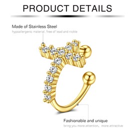 Incaton Ear Cuff Ear Cuff Ear Clips Women's Without Pierced Ears Non Piercing Clip on Cartilage Earrings for Men Women Ear Cuff for Women, Stainless Steel