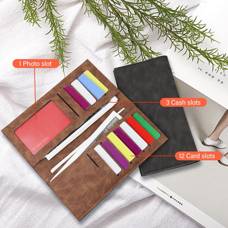 Energather Men's Wallets, PU Leather Men's Wallet with Multiple Card