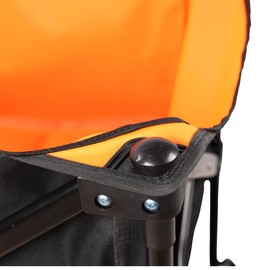 ZJMTOCYU Folding Wagon Cart for Garden and Outdoor Use, Large Capacity, Easy Maneuverability, Compact Storage, Black and Orange