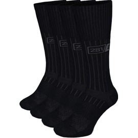281Z Military Boot Socks - Tactical Trekking Hiking - Outdoor Athletic Sport (Black)(X-Small 4 Pairs Pack)