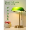 Newrays Traditional Green Glass Bankers Desk Lamp with Pull Chain