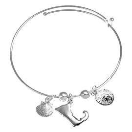 Cape Cod Jewelry-CCJ Cape Cod Map Charms Expandable Bangle Bracelet
