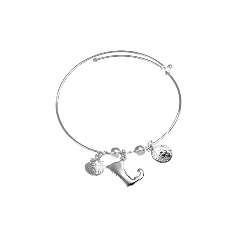 Cape Cod Jewelry-CCJ Cape Cod Map Charms Expandable Bangle Bracelet