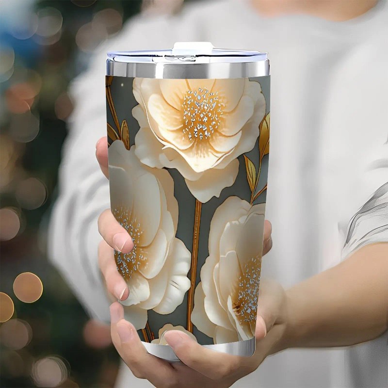 Elegant 20oz Double Silver Side Insulated Mug with Sweat-Proof Designcapacity: