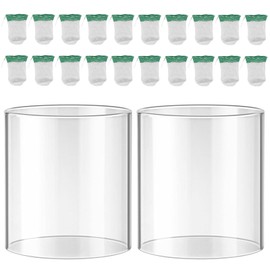 GXFCCYXT 20-Pack String Tie Lantern Mantles with 2 Pcs Lantern Globe Replacement Glass, Glass Globe Compatible with Coleman Fueled Lanterns, Replacement Suitable for Outdoor Camping Lantern