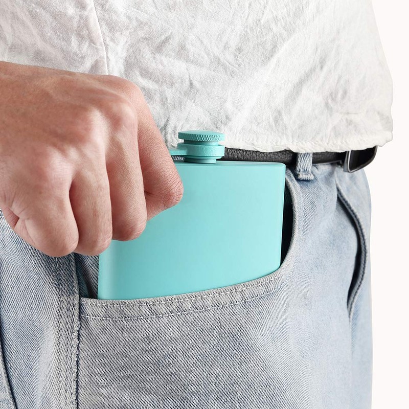 FYL Hip Flask for Liquor Matte Purple 8 Oz 18/8