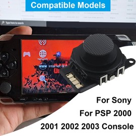 ZHUROUPU 3D Analogue Joystick Replacement Thumb Stick Precision Sensitivity for Sony for PSP 2000 2001 2002 2003 Console, 4 Pieces Rocker Joystick Button Cap Accessories with Repair Tool