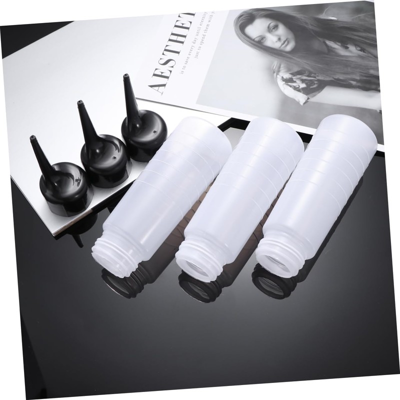Gatuida Salon Size Hair Coloring Bottles 3pcs Refillable Shampoo Bottles