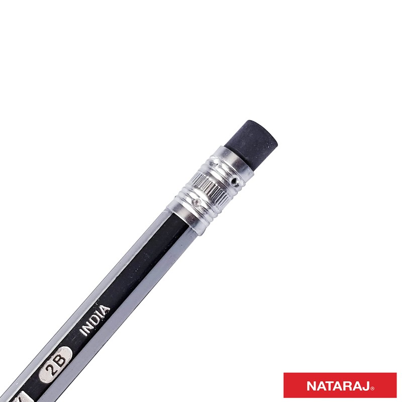 Nataraj Writing Pencils, Platinum, BLACK Bonded Lead, Pack of 12,