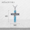 MEIDERBO Turquoise Cross Necklace 925 Sterling Silver Filigree Turquoise Cross