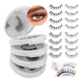 4 Pares Pestañas Postizas Magnéticas Kit Con Clip 3d De