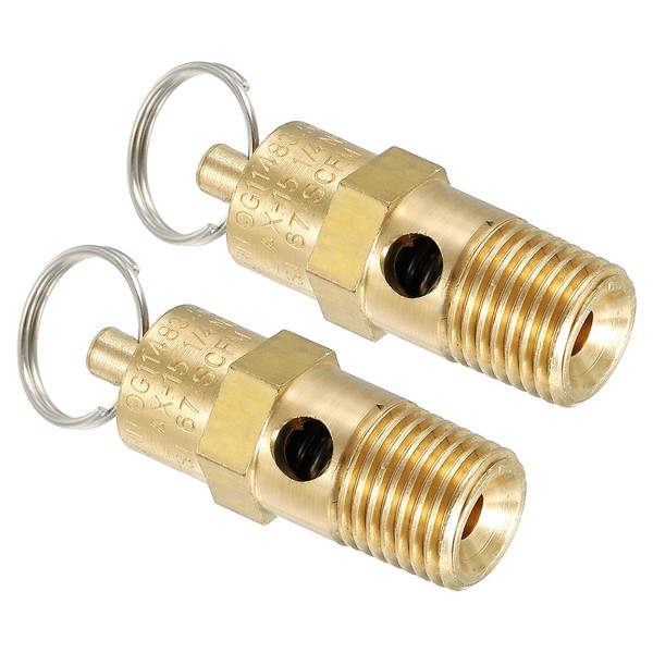 PATIKIL 1/4 Male NPT Safety Valve, 2 Pack Pressure Release