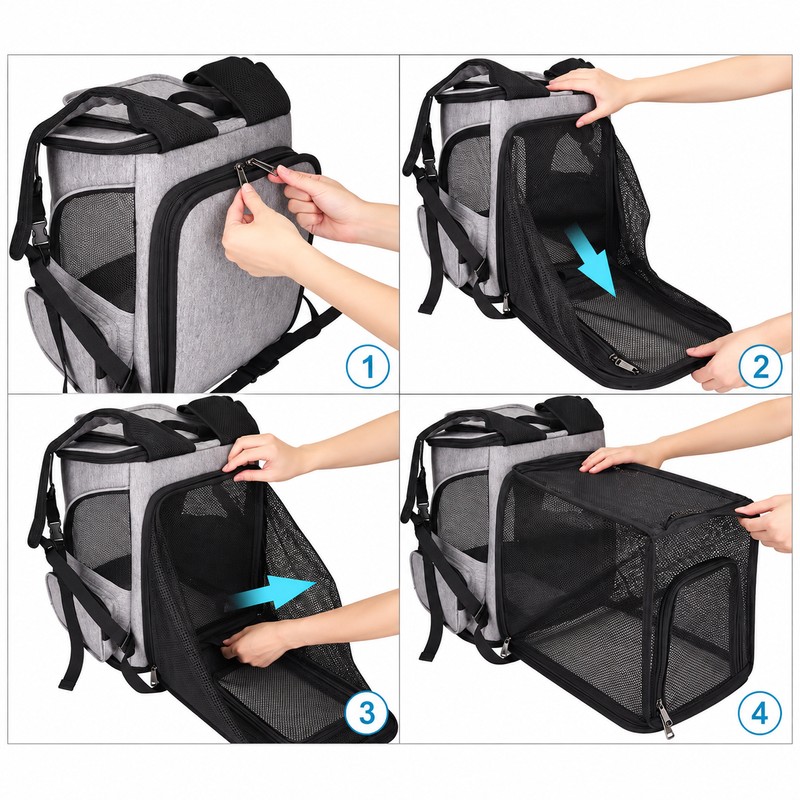 Expandable Pet Carrier Backpack for Cats & Small Dogs –
