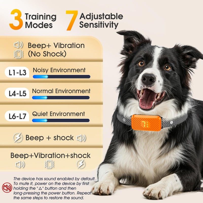 Dog Bark Collar for Large Medium Small Dogs, Effective No-Bark