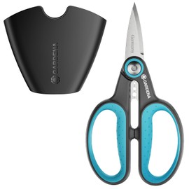 Gardena HerbCut Set - Stainless Steel Herb Scissors for Cutting Woody Herbs, 52 mm Blade, Recycled Plastic Handles, Includes Holster for Easy Storage (12214-36)