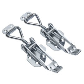 FT-Germany Set of 2 Adjustable XL Tension Latches with Hooks Made of Steel, Galvanised 160 mm to 185 mm Steel Lockable Box Closure