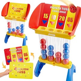 JOYIN 4-in-a-Row Floor Giant Game – Toss & Score Game for Kids 3+, Indoor & Outdoor Yard Games, Portable Party Game for Home, Lawn, Beach & Camping Essentials