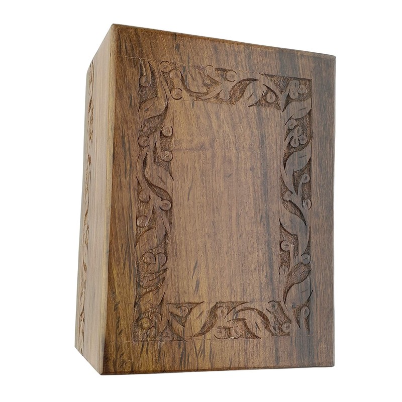 Indian Glance Wooden Urn Box - Urn for Human Ashes