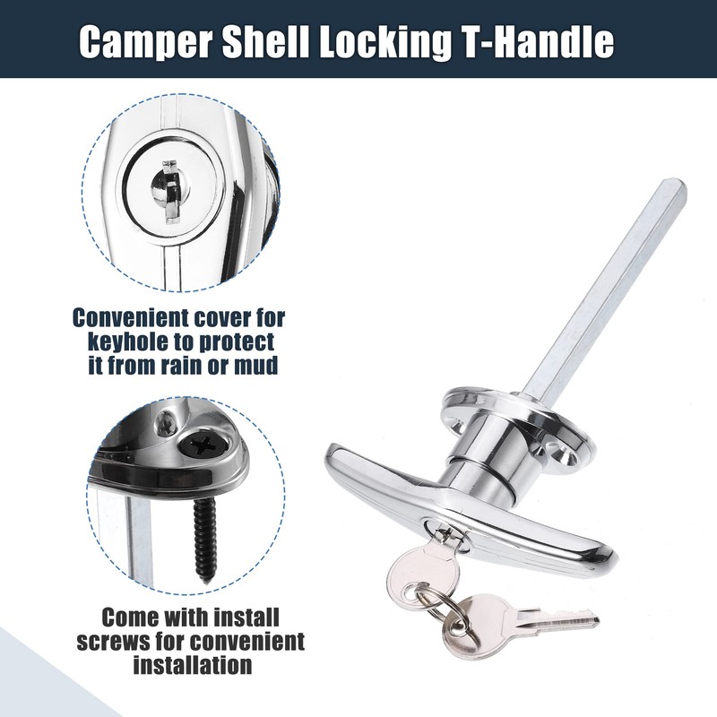 X AUTOHAUX 2 Set Garage Door T-Handle Lock Kit Shed