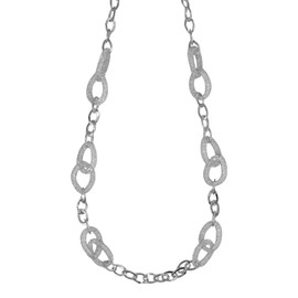 HSQYJ Long Oval Crystal Link Necklace for Women Dainty Simulated Diamond Sweater Necklace for Women Girl Wedding Prom Party Gold Silver, Brass, Zircon