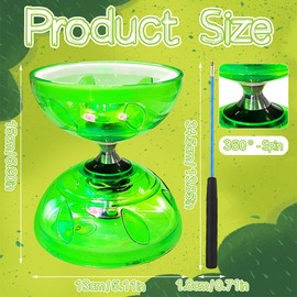 KUWUNG Diabolo Freewheel with Ball Bearing, Triple Storage Set, 4.5 mm Diabolo Luminous in the Dark Leisure Sports Children Juggling Toy with Handsticks for Children and Adults