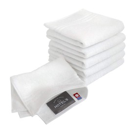 Hiorie Imabari Handkerchief Towels, Certified, Hotel’s Set of 6, Off White, 100% Cotton, Approximately 9.8 x 9.8 inches (25 x 25 cm), Women's, Men's, Compact, Business, Highly Absorbent, Durable, Solid, Made in Japan, Imabari Brand