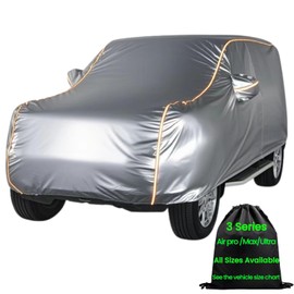 ANITANT Outdoor Car Cover Waterproof All Weather Heavy Duty Snow Durability Small SUV Covers UV Rain Protection Scratch Free Cotton Full Exterior Cover Fit SUV Up to 182"
