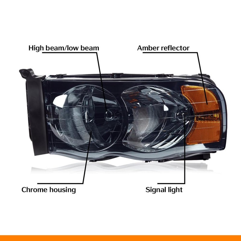 G-PLUS Headlights Assembly, Compatible with 2002 2003 2004 2005 Dodge