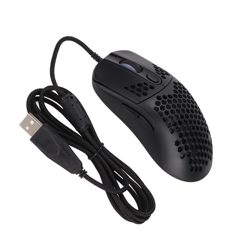 Mechanical Mouse RGB Backlight 6400DPI Ergonomic Honeycomb Usb Wired Gaming