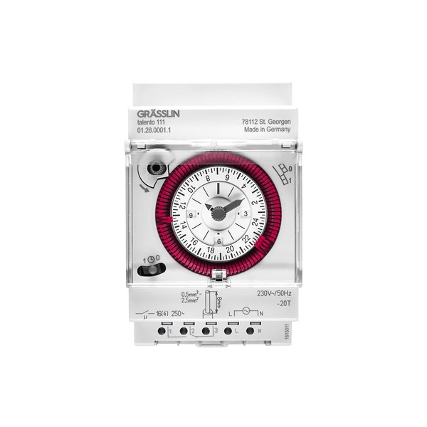 GRÄSSLIN 01.28.0001.1 Talento 111 Analogue Distribution Timer with Daily Programme