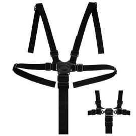 ALTcompluser Safety Belt for Children, 5-Point Harness, Adjustable High Chair Safety Belts for Child Seat, Pushchair and High Chair (Black)