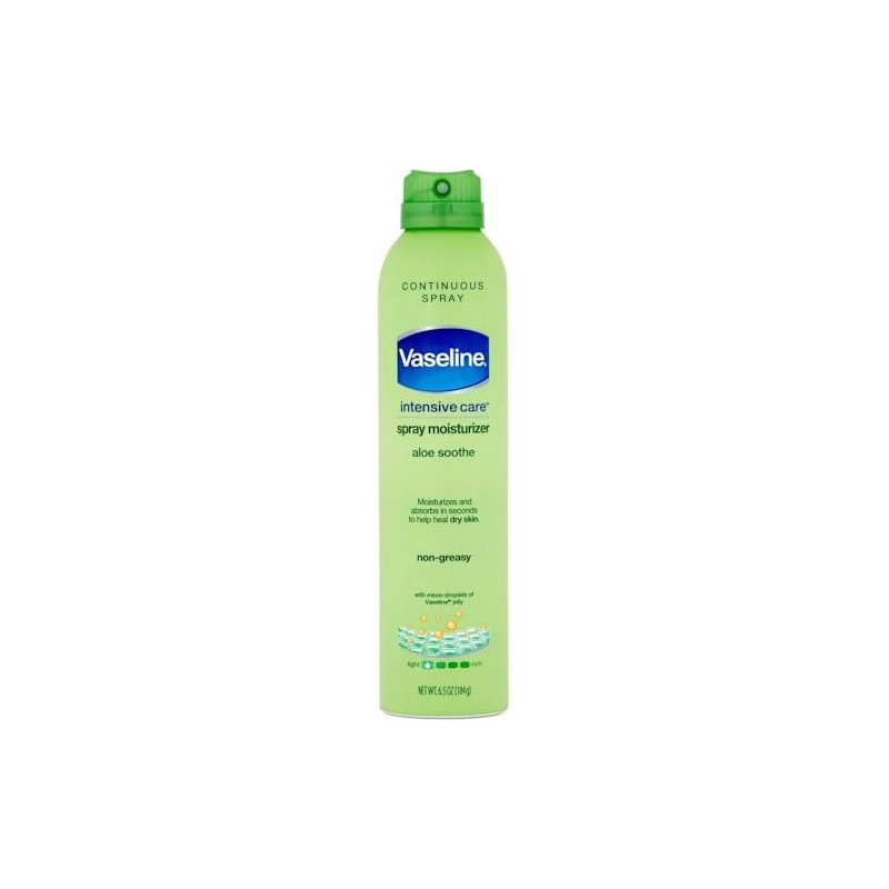 Vaseline Spray and Go Hidratante, Aloe Calme, 6.5 onzas, paquete