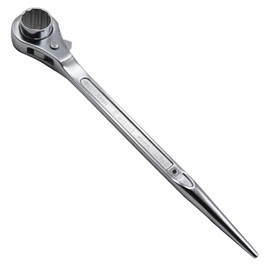 WEDO Scaffold Podger Ratchet Spanner Ratcheting Socket Wrench (Sliver), Spud Ratchet Scaffold Wrench, Quick Release Spud Wrench, Size 24mm, 365mm Length, Chrome Vanadium Steel