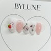 Dessert Strawberry Handmade Nail Tips Pink Kitty Nail Tips -