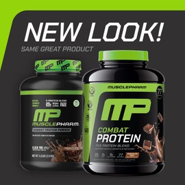 MusclePharm Combat Protein Powder, Chocolate Milk Flavor, Fuels Muscles for Productive Workouts, 5 Protein Sources Including Whey Protein Isolate & Egg Albumin, Gluten Free, 6.2 lb, 77 Servings