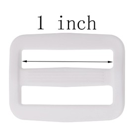 Shapenty Plastic Tri-glide Slides Button Fasteners Adjustable Webbing Triglides Slider Buckle Replacement for Belt Strap Backpack Bags Sewing DIY Craft Accessories, 4PCS (White, 1Inch)