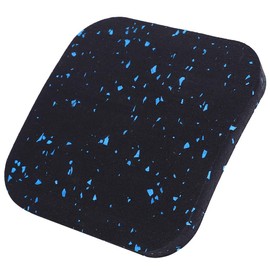 Kadimendium Rubber Pad Permeable Antistatic Treadmill Mat,for Gym (Black and Blue 6 Pieces)