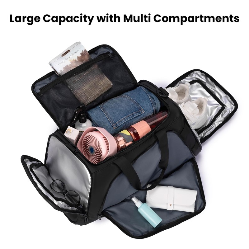 Gym Duffel Bag for Men Women with Shoe Compartment, Waterproof