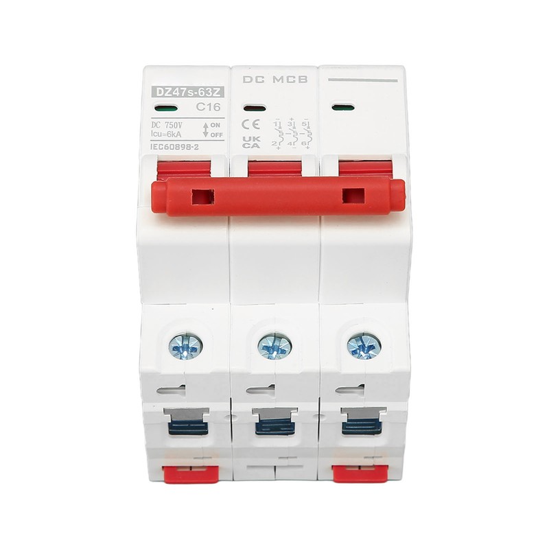 3P DC Circuit Breaker 6000A Breaking Capacity Mini Safety Circuit