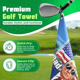 K9King Golf Microfiber Towel - Ideal Golf Accessories for Men and Women, Holder Clip, Perfect for Golf Bags Accessories, Enhance Your Golfing Experience | Great Gift Idea