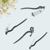 CABODYALS 4Pcs 4 Styles Black Natural Wood Hair Sticks Headdress