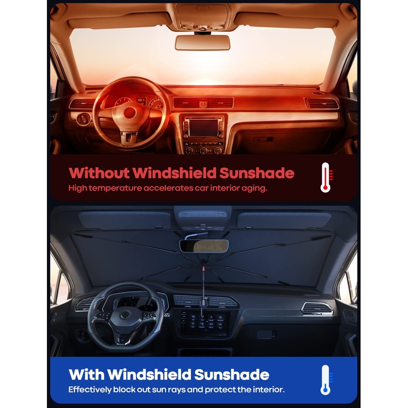 Lamicall Windshield Sun Shade Umbrella Parasol para Auto Parabrisas -