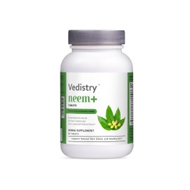 VEDISTRY Neem+ Tablets 1100 mg with Neem & Long Pepper Extract - 60 Tablets - Herbal Supplements, Vegan- Pack of 1