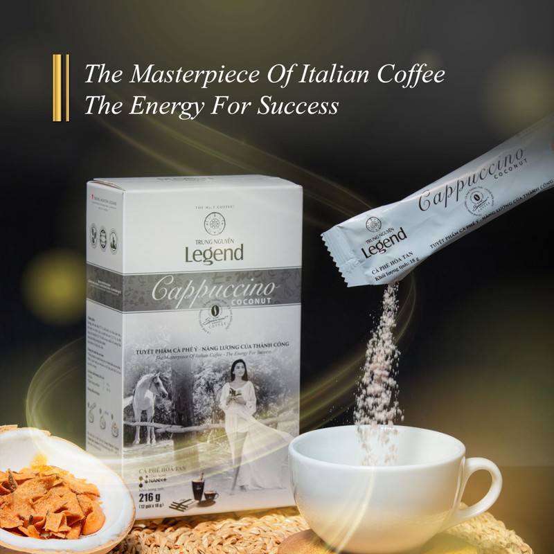 TRUNG NGUYEN LEGEND Cappuccino Coconut Instant Coffee Single Served Stick