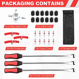 Rpeconu 15 Tire Spoons Kit Tire Changing Tool for Motorcycles Dirt Bikes Lawn Mowers