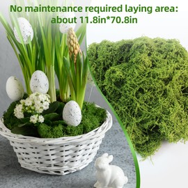 Fake Green Moss for Potted Plants Indoor, 5.3oz Artificial Moss for Crafts, Faux Decor for DIY Decorative, Model Making, Walls, Glass Containers
