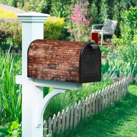 Baocicco Old Brick Wall Mailbox Cover Red Stone Wall Vintage Texture Retro Grain Magnetic Mailbox Covers Standard Size 21x18 Inch Farmhouse Mail Box Wraps Post Letter Box Cover for Yard Garden
